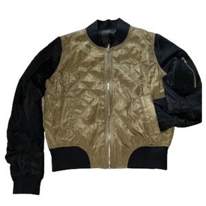 Be Cool Los Angeles army green and black quilted jacket size S